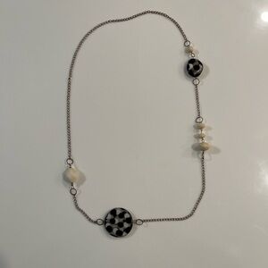 Long Black and White Necklace